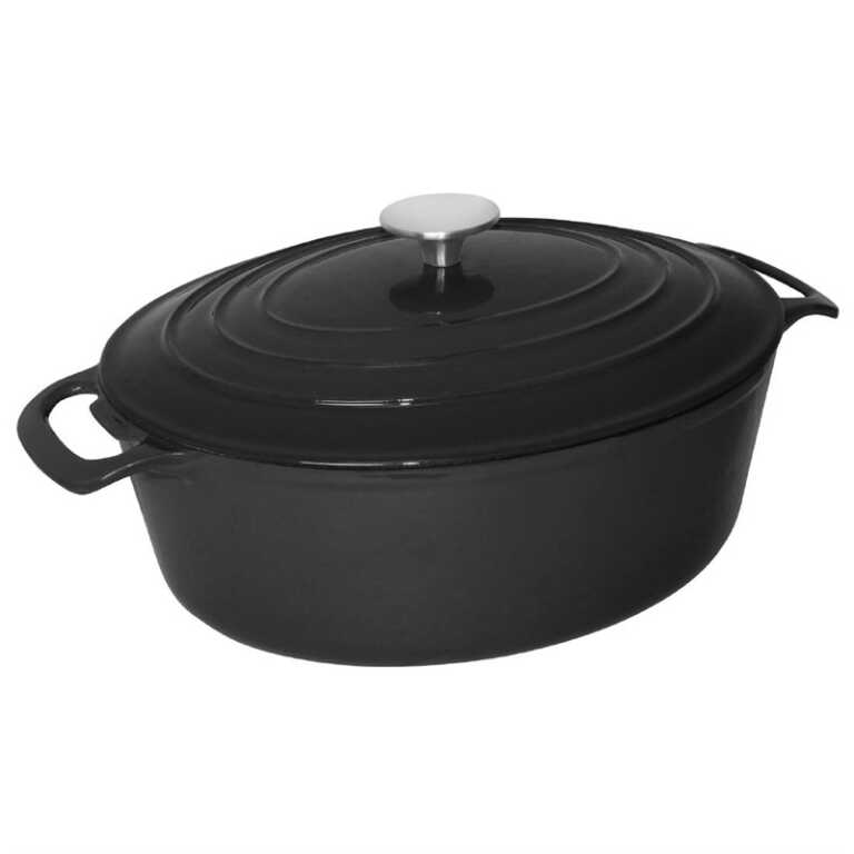 Casserole fonte 23x30,5xh12cm 6L noire Vogue