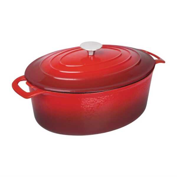 Casserole fonte 23x30,5xh12cm 6L rouge Vogue