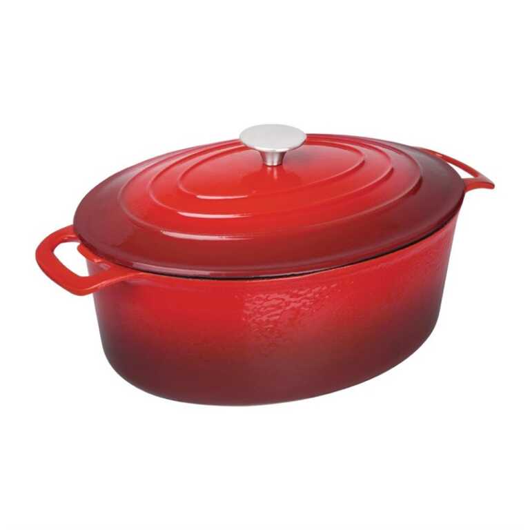 Casserole fonte 23x30,5xh12cm 6L rouge Vogue