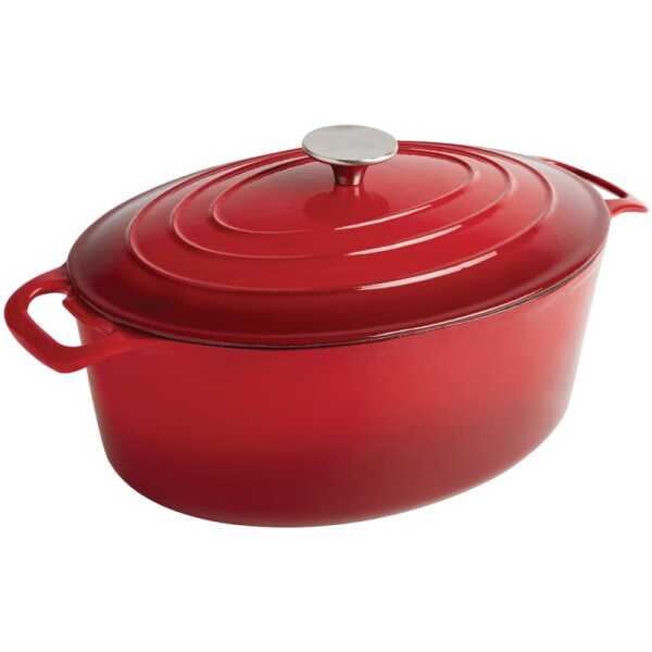 Casserole fonte 24x30xh11cm 5L rouge Vogue