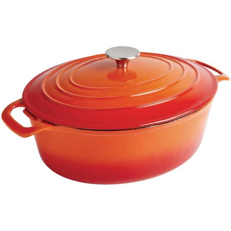 Casserole fonte 29,5x24,3xh11cm 5L orange Vogue