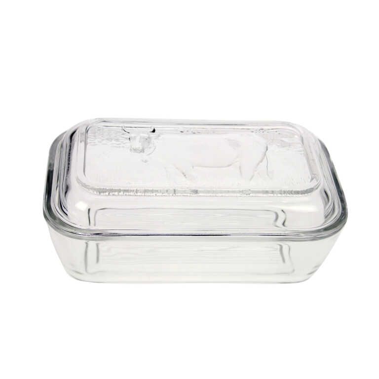 Beurrier en verre 17x10,5xh6cm vache Arcoroc
