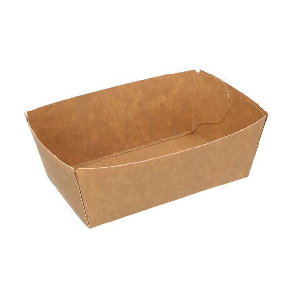 Ravier à frites carton 12,5x7,5xh4cm brun F4