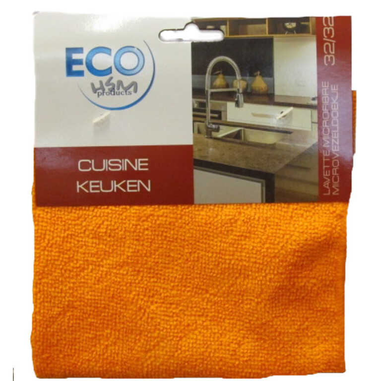 Lavette microfibre 32x32cm basic cuisine orange
