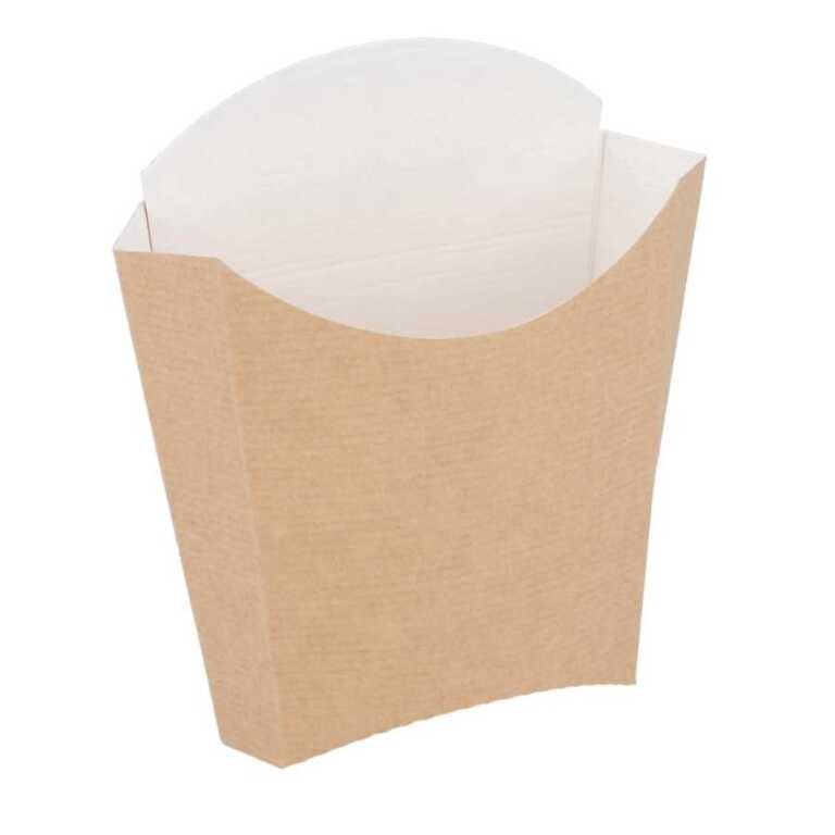 Pochette à frites carton 13x8x13,5cm brune