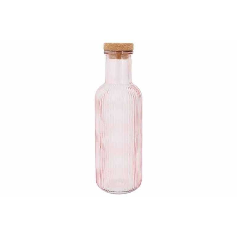 Bouteille 1L rose avec bouchon Liège Cosy & Trendy