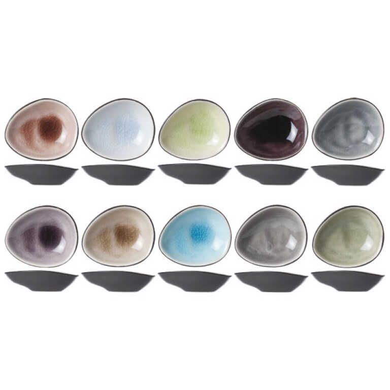 Assortiment 10 coupelles ovale 7,5x6,5xh2cm C&T