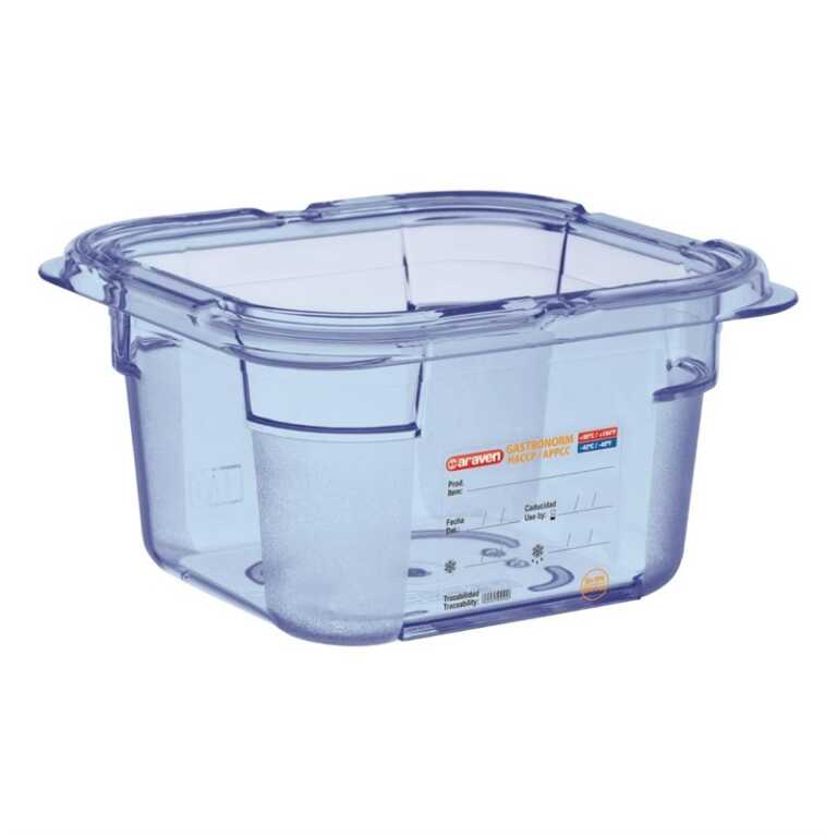 Boite alimentaire ABS GN1/6 h10cm bleue Araven