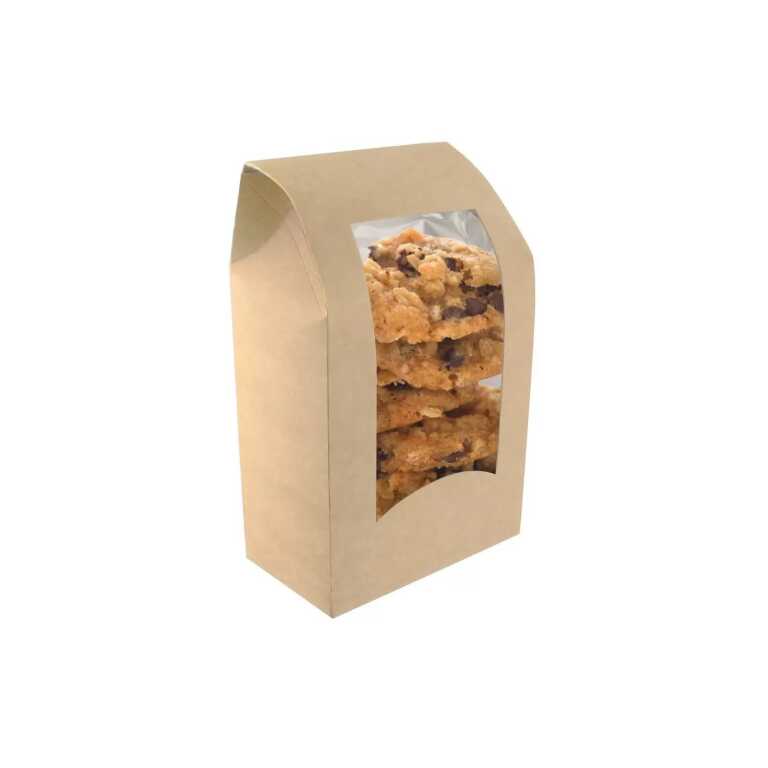 Boite wrap carton fenêtre 9,5x5,4x h15,2cm brune