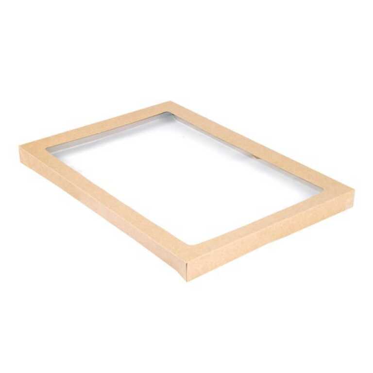 Couvercle catering carton fenêtre PET 45,5x31,3x3c