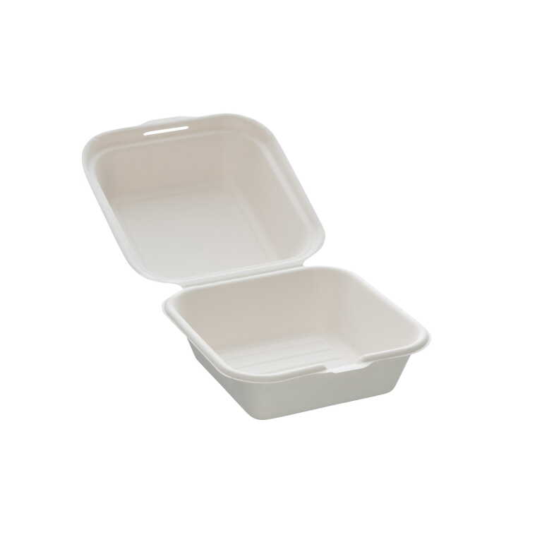 Boite burger bagasse 15x15xh8cm 800ml Bepulp