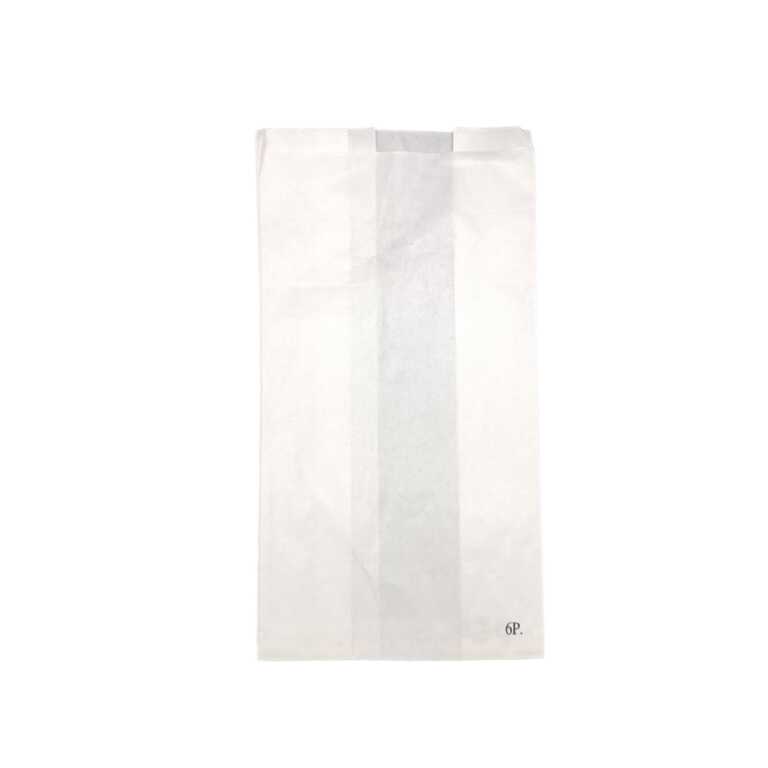 Sac papier 6P 17x32,5cm blanc