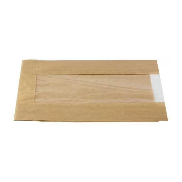 Sac papier SOS 18+7xh18cm brun avec fenêtre
