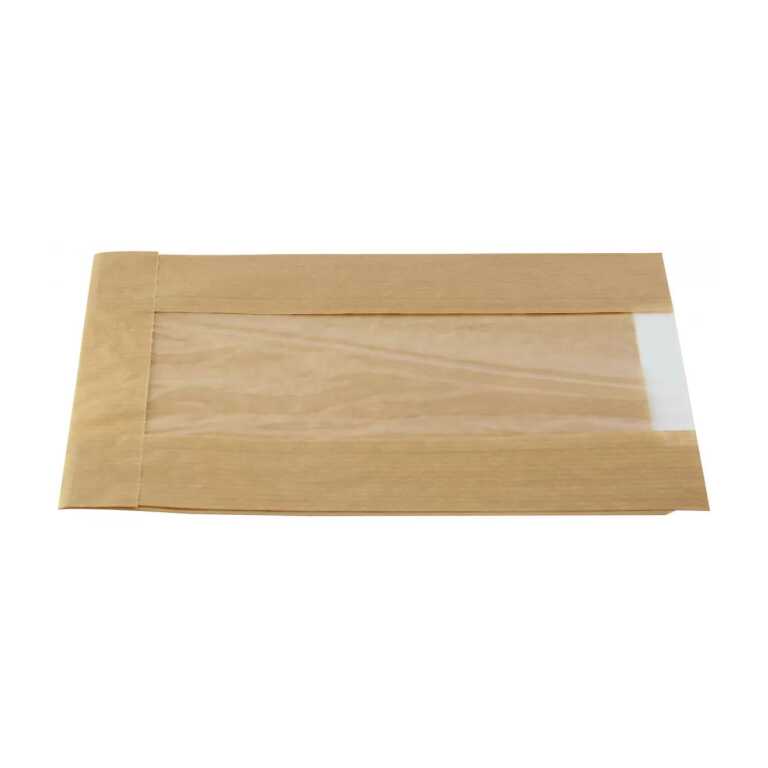 Sac papier SOS 18+7xh18cm brun avec fenêtre