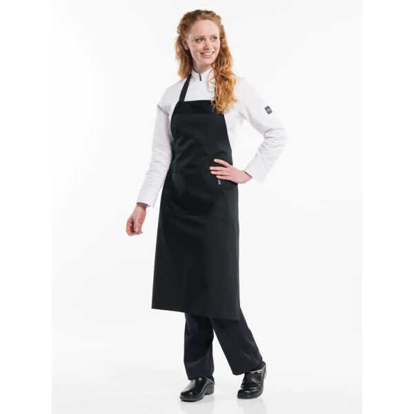 Tablier bavette 75x100cm noir Chaud Devant