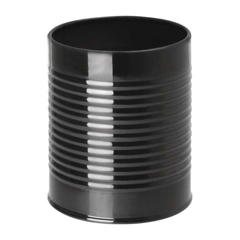Boite de conserve noir Ø9xh11cm Olympia