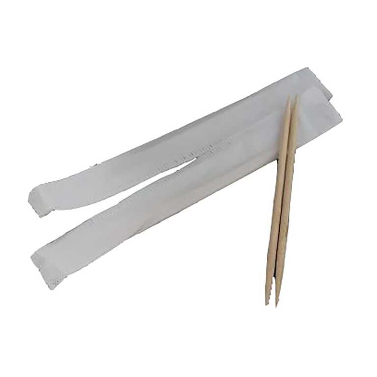 Cure-dent bois 6,5cm 2 pointes sous emballé